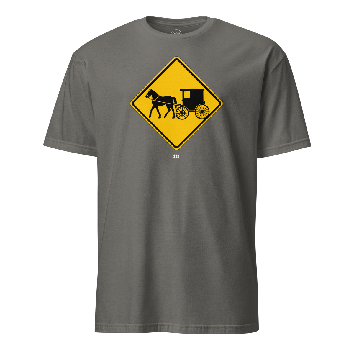 Amish Horse and Buggy Road Sign T-Shirt Charcoal | 222 Threads