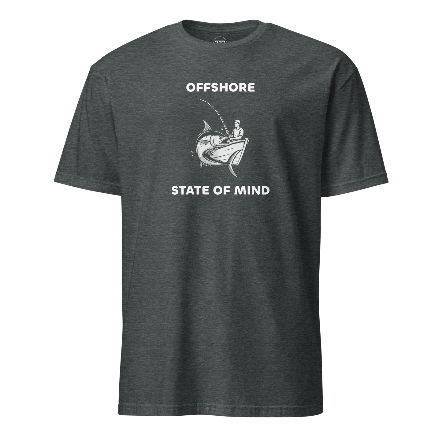 Offshore State Of Mind Fishing Novelty T-Shirt Dark Heather