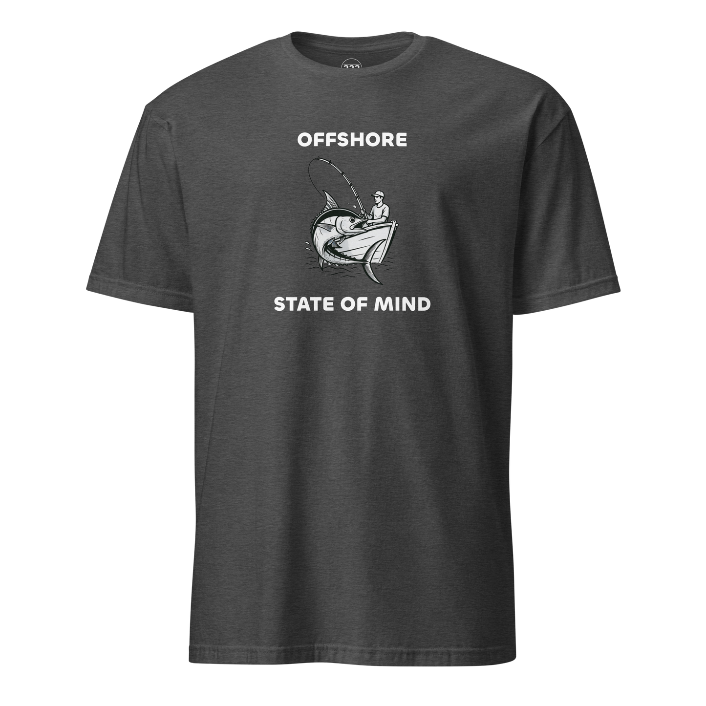 Offshore State Of Mind Fishing Novelty T-Shirt Dark Heather
