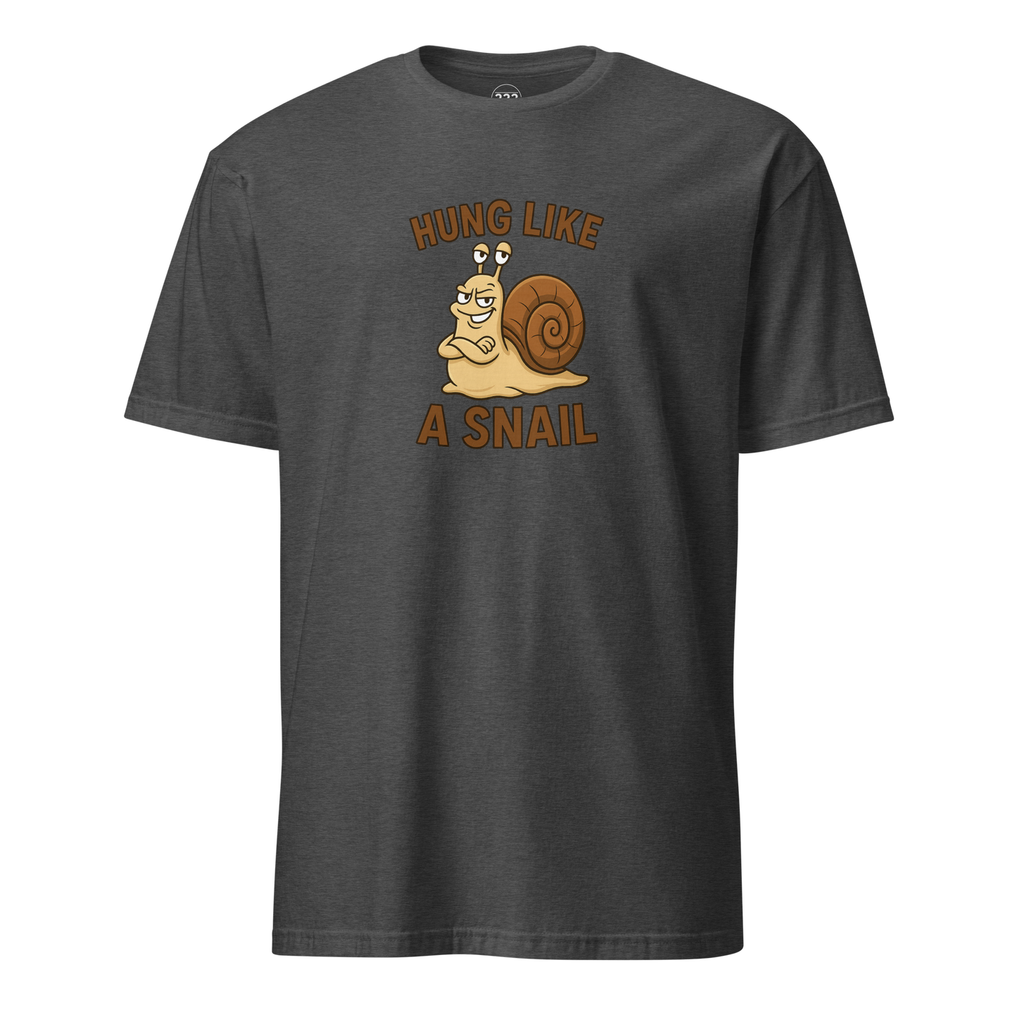 Hung Like A Snail Funny Novelty T-Shirt Dark Heather Grey