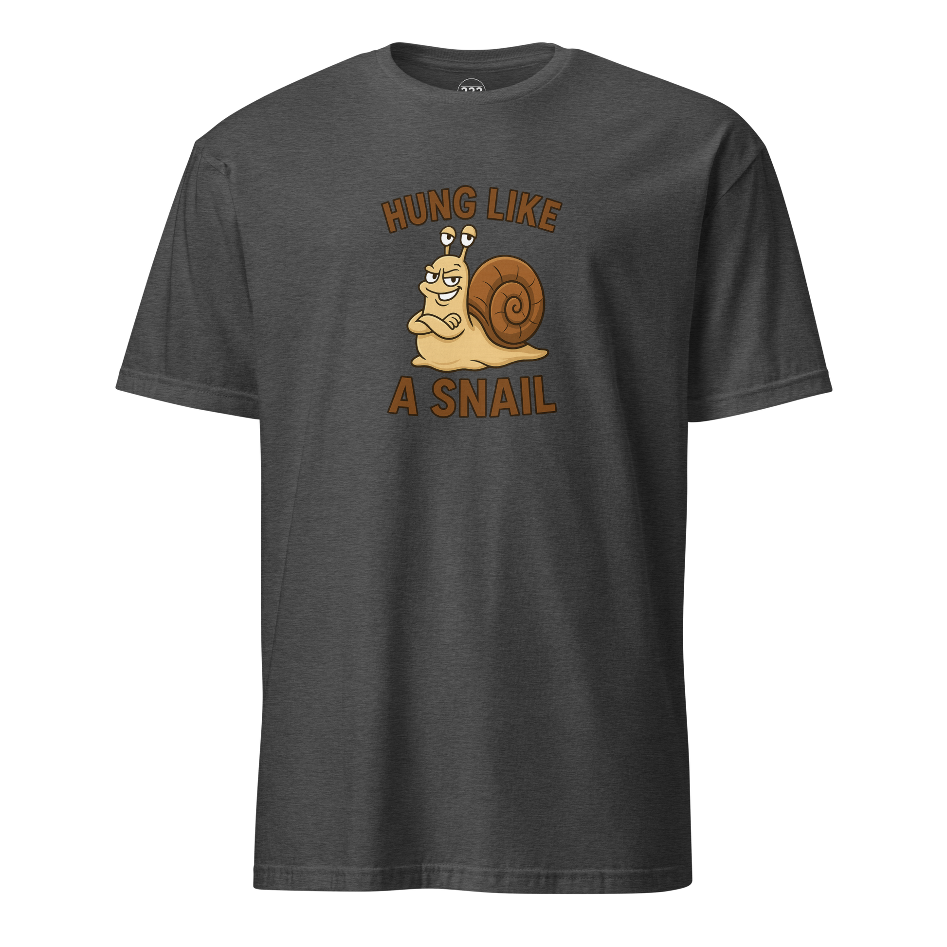 Hung Like A Snail Funny Novelty T-Shirt Dark Heather Grey