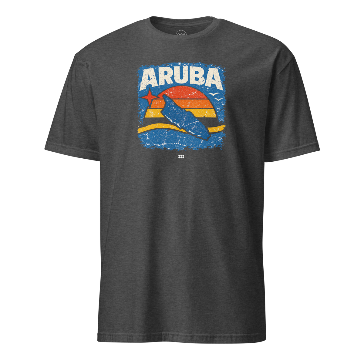 Aruba Distressed Island T-Shirt Dark Heather Grey | 222 Threads