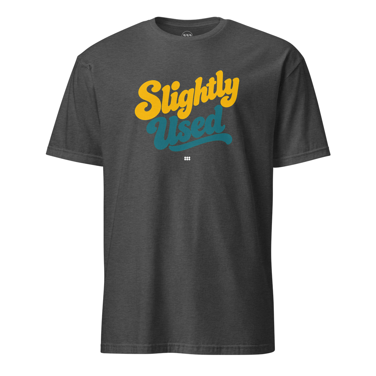 Slightly Used T-Shirt (Green/Yellow) Dark Heather Grey | 222 Threads