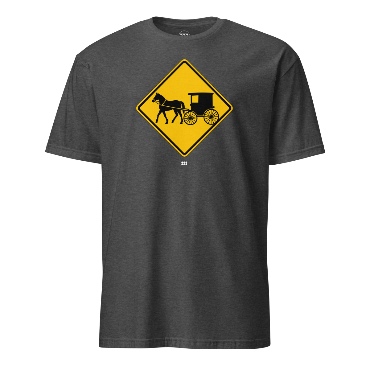 Amish Horse and Buggy Road Sign T-Shirt Dark Heather Grey | 222 Threads