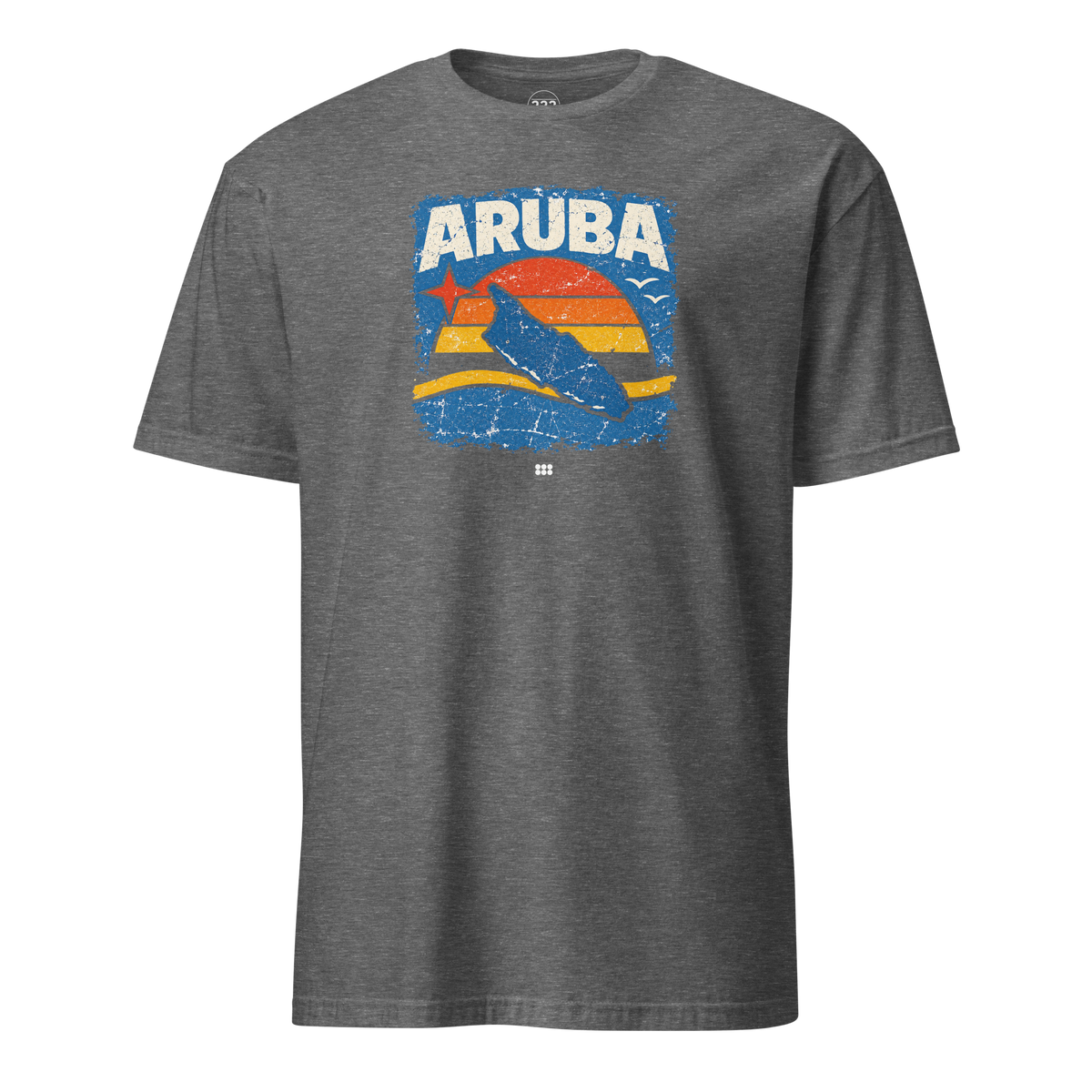 Aruba Distressed Island T-Shirt Graphite Heather | 222 Threads