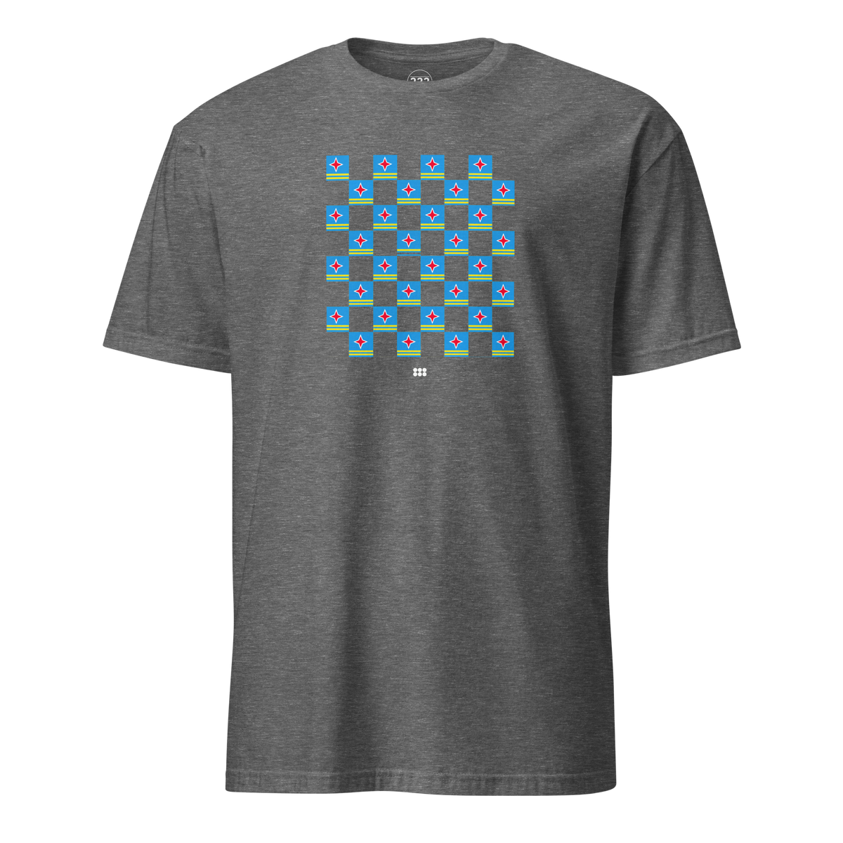 Aruba Flag Checkerboard T-Shirt Graphite Heather | 222 Threads