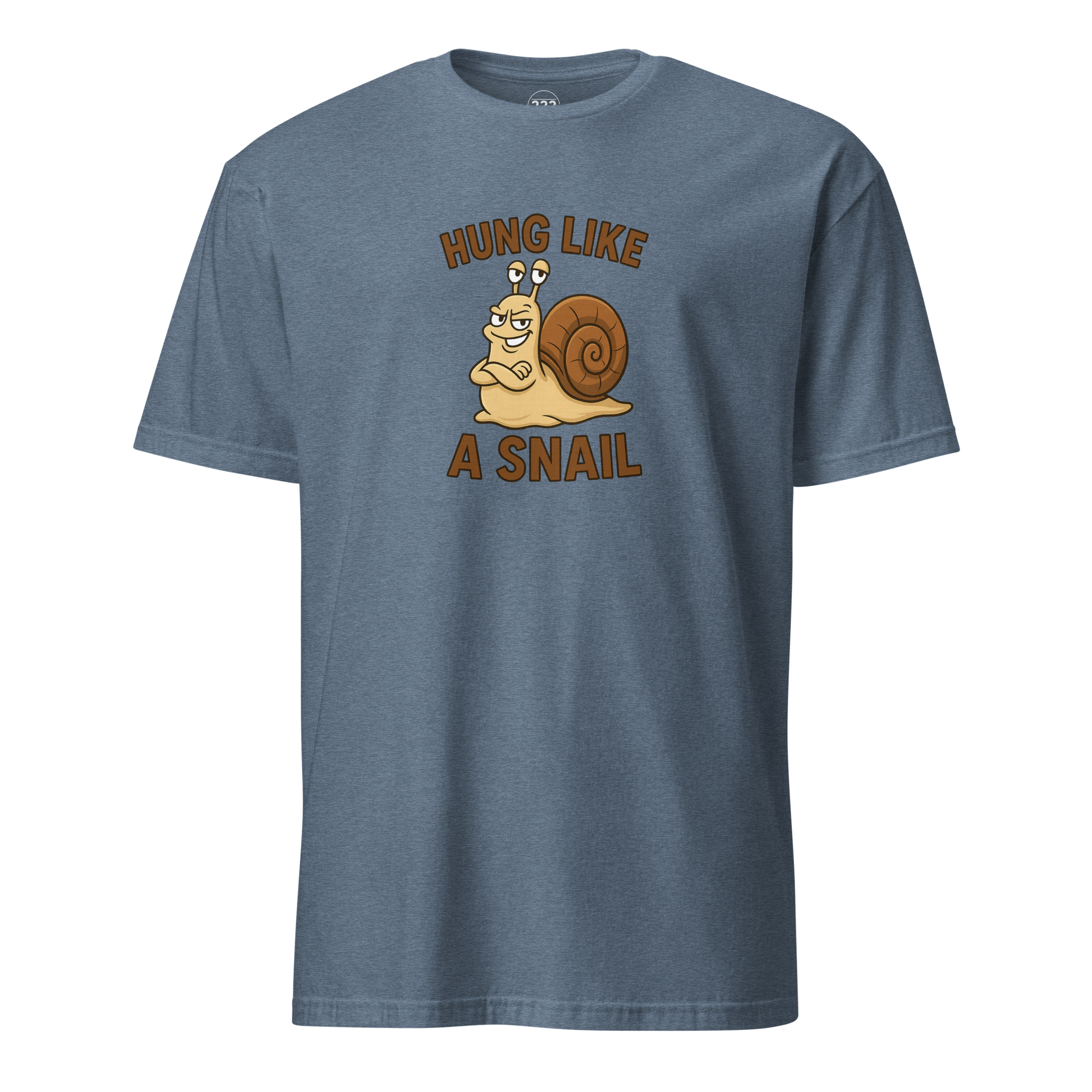 Hung Like A Snail Funny Novelty T-Shirt Heather Indigo
