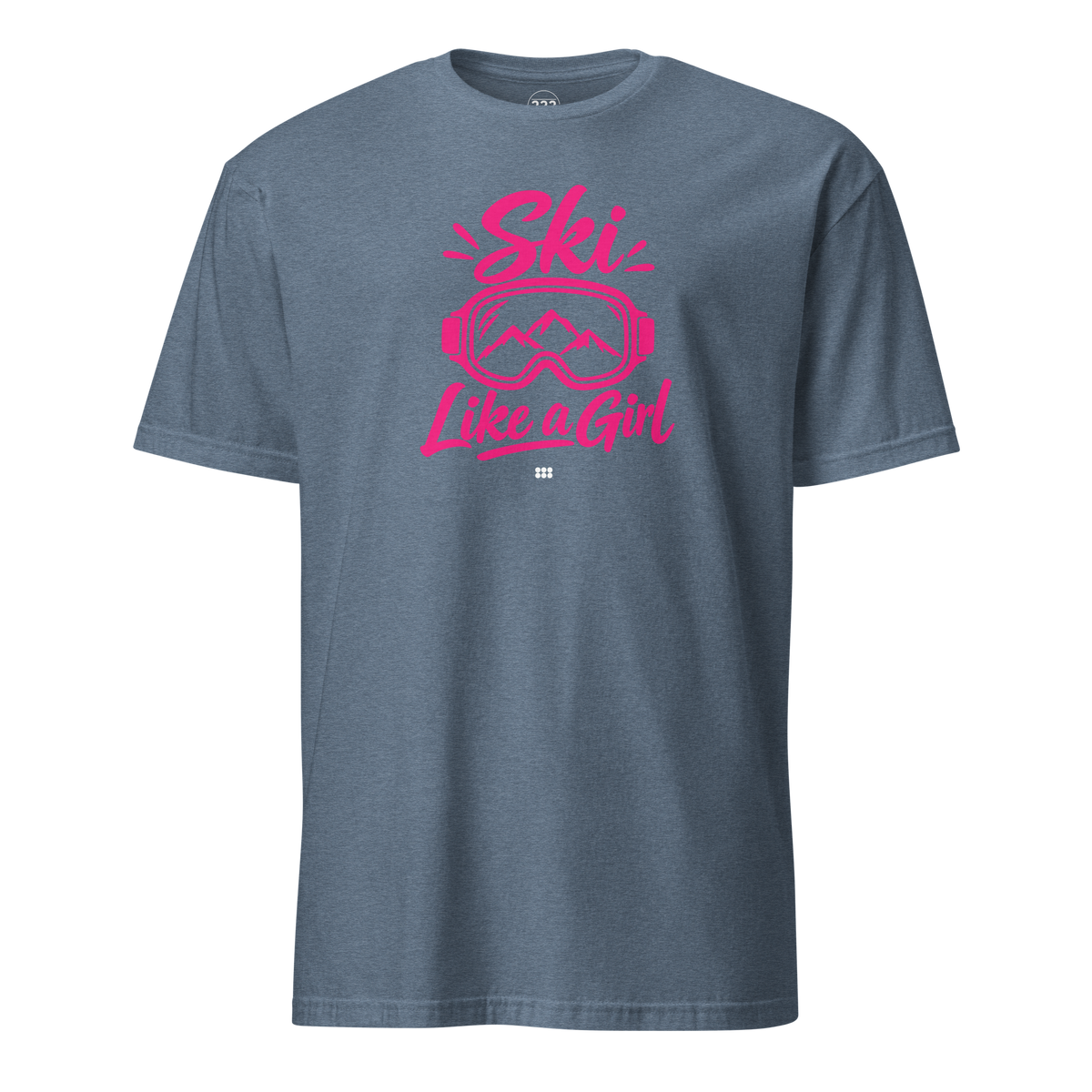 Ski Like A Girl T-Shirt Heather Indigo | 222 Threads