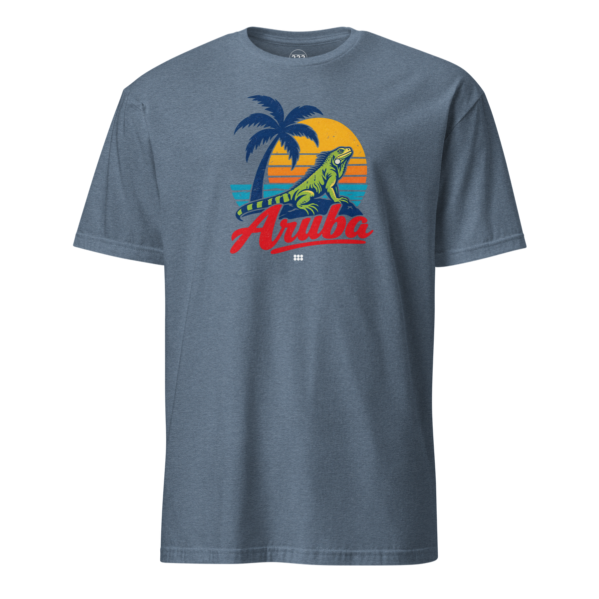 Aruba Iguana T-Shirt Heather Indigo | 222 Threads