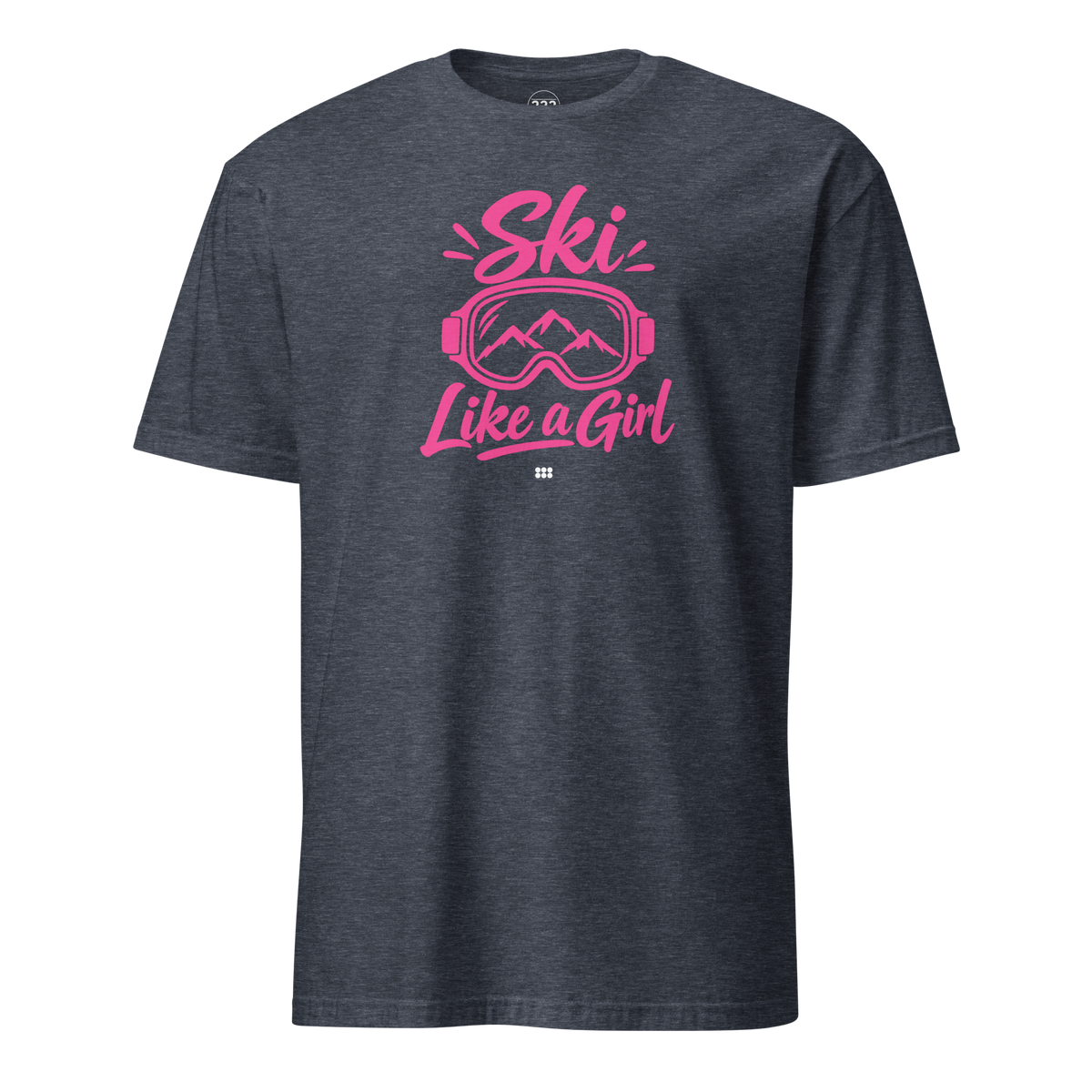 Ski Like A Girl T-Shirt Heather Navy | 222 Threads