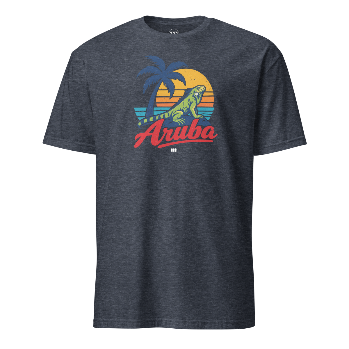 Aruba Iguana T-Shirt Heather Navy | 222 Threads