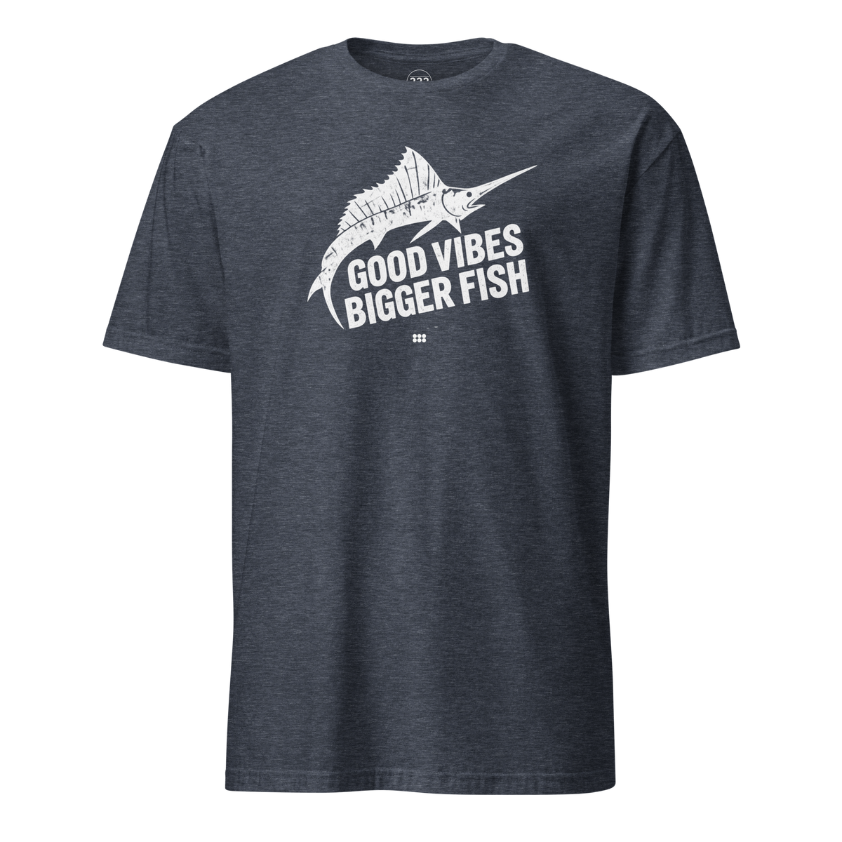 Good Vibes Bigger Fish T-Shirt Heather Navy | 222 Threads