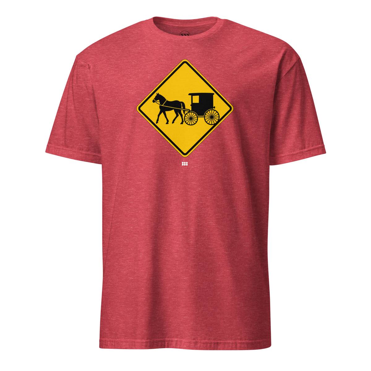Amish Horse and Buggy Road Sign T-Shirt Heather Red | 222 Threads