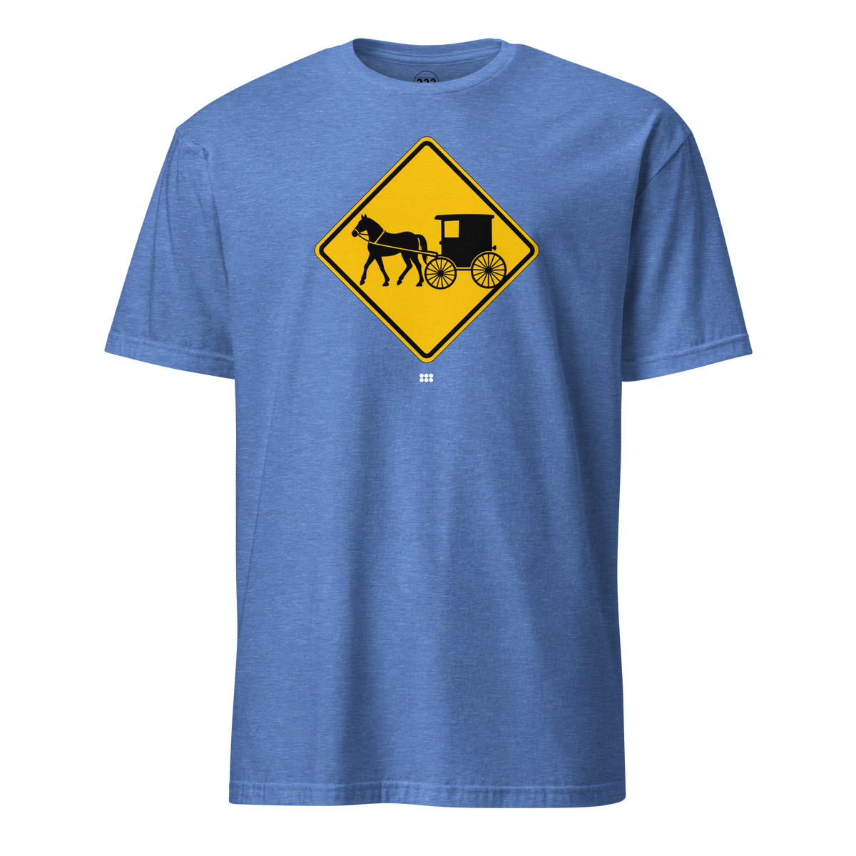 Amish Horse and Buggy Road Sign T-Shirt Heather Royal | 222 Threads