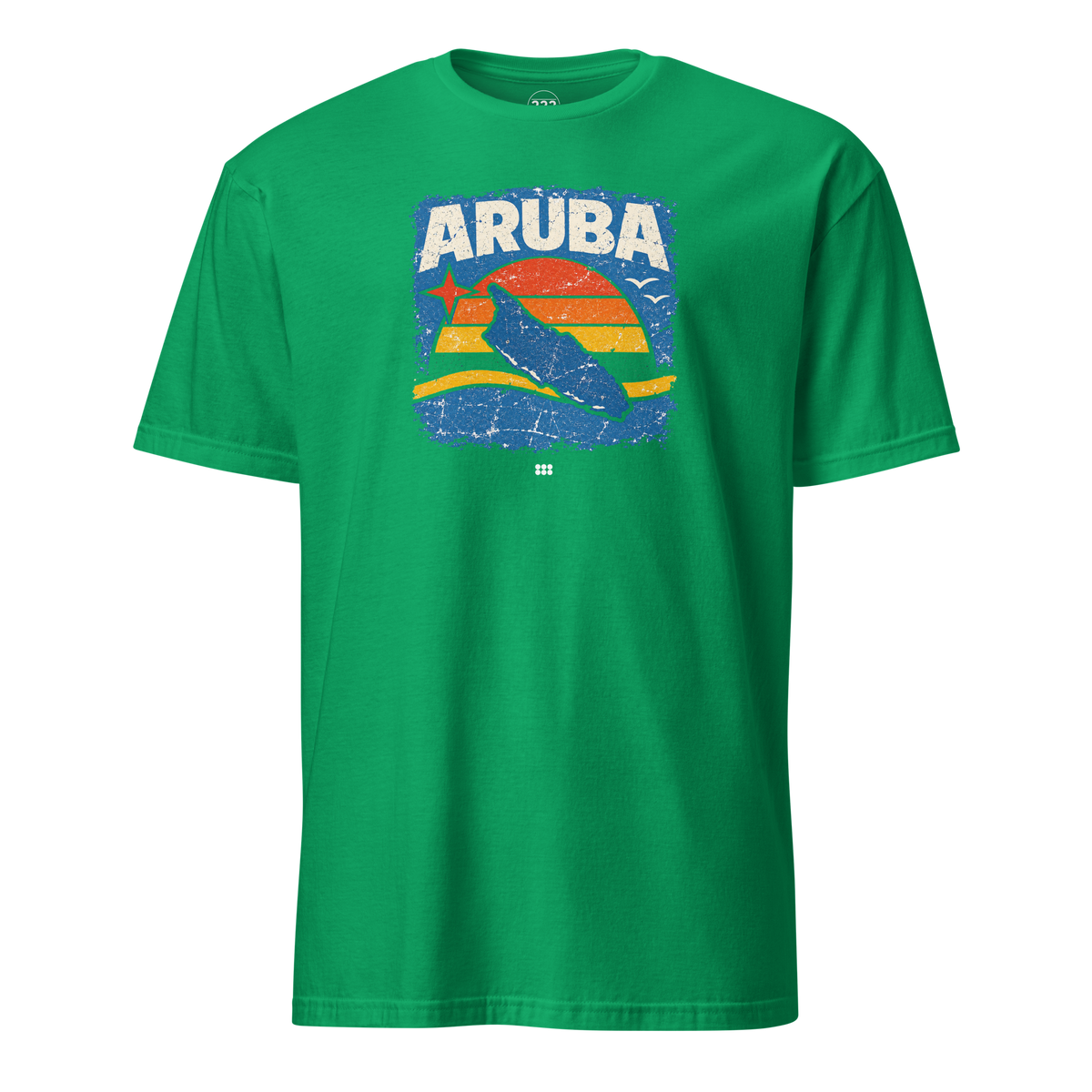 Aruba Distressed Island T-Shirt Irish Green | 222 Threads
