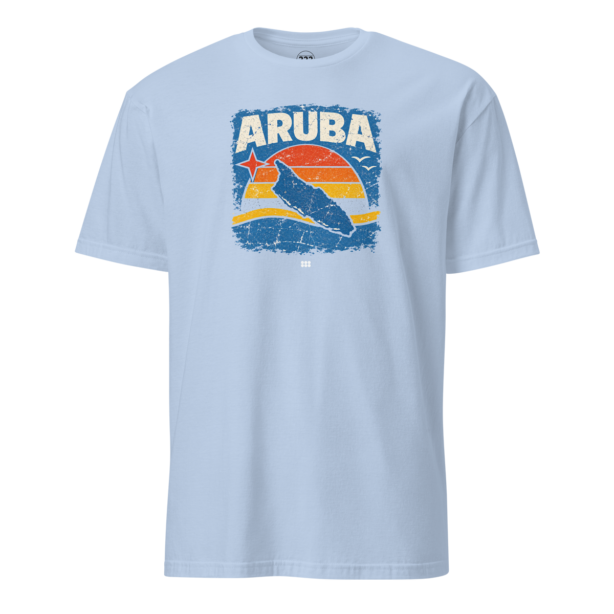 Aruba Distressed Island T-Shirt Light Blue | 222 Threads