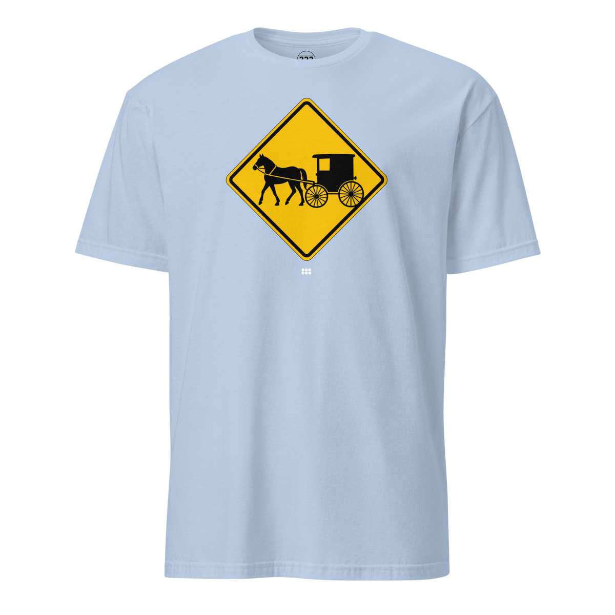 Amish Horse and Buggy Road Sign T-Shirt Light Blue | 222 Threads