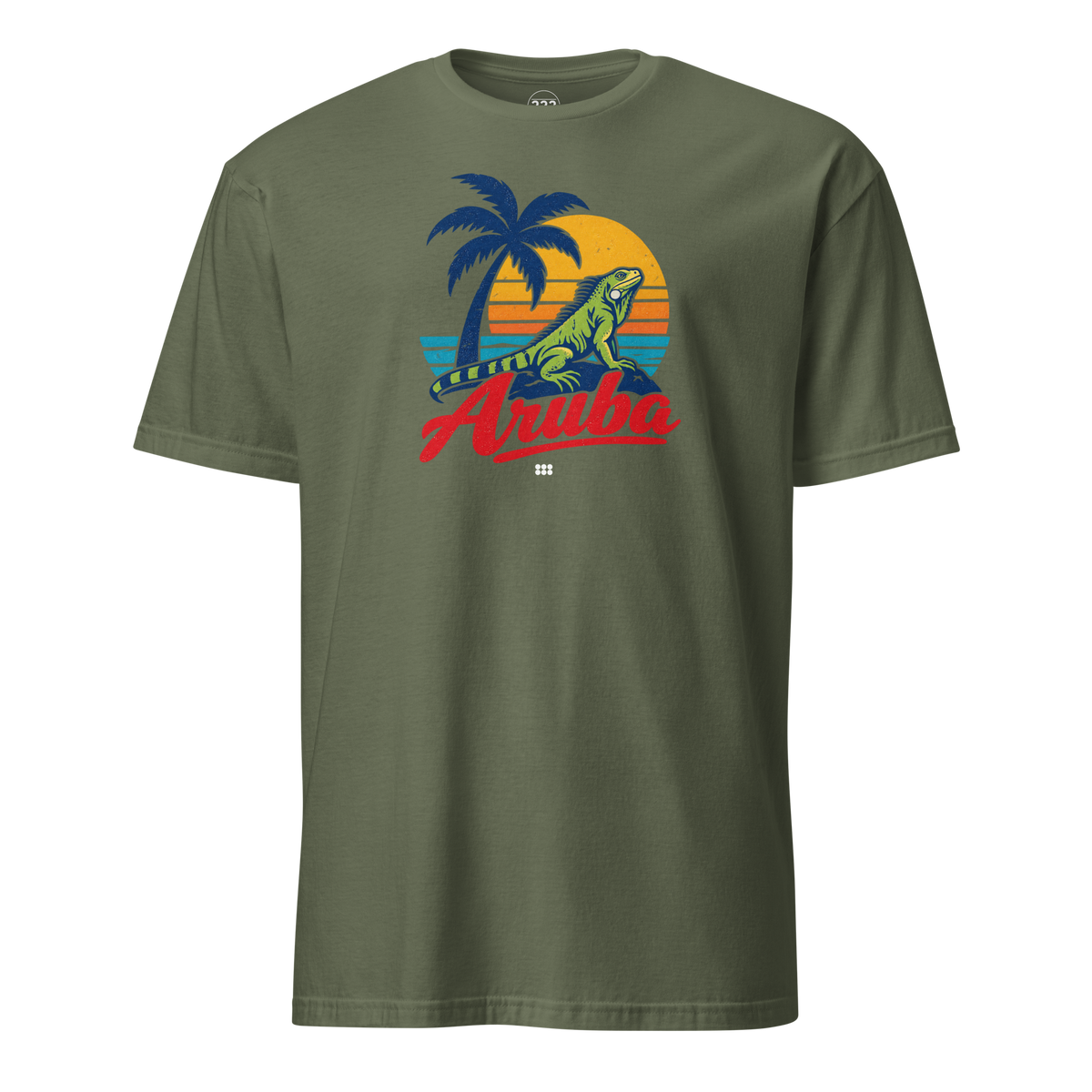 Aruba Iguana T-Shirt Military Green | 222 Threads