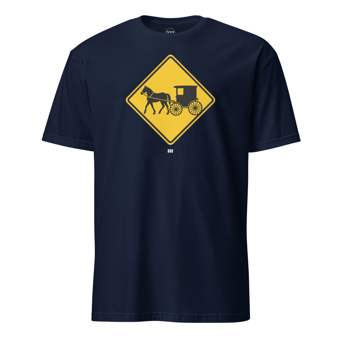 Amish Horse and Buggy Road Sign T-Shirt Navy | 222 Threads