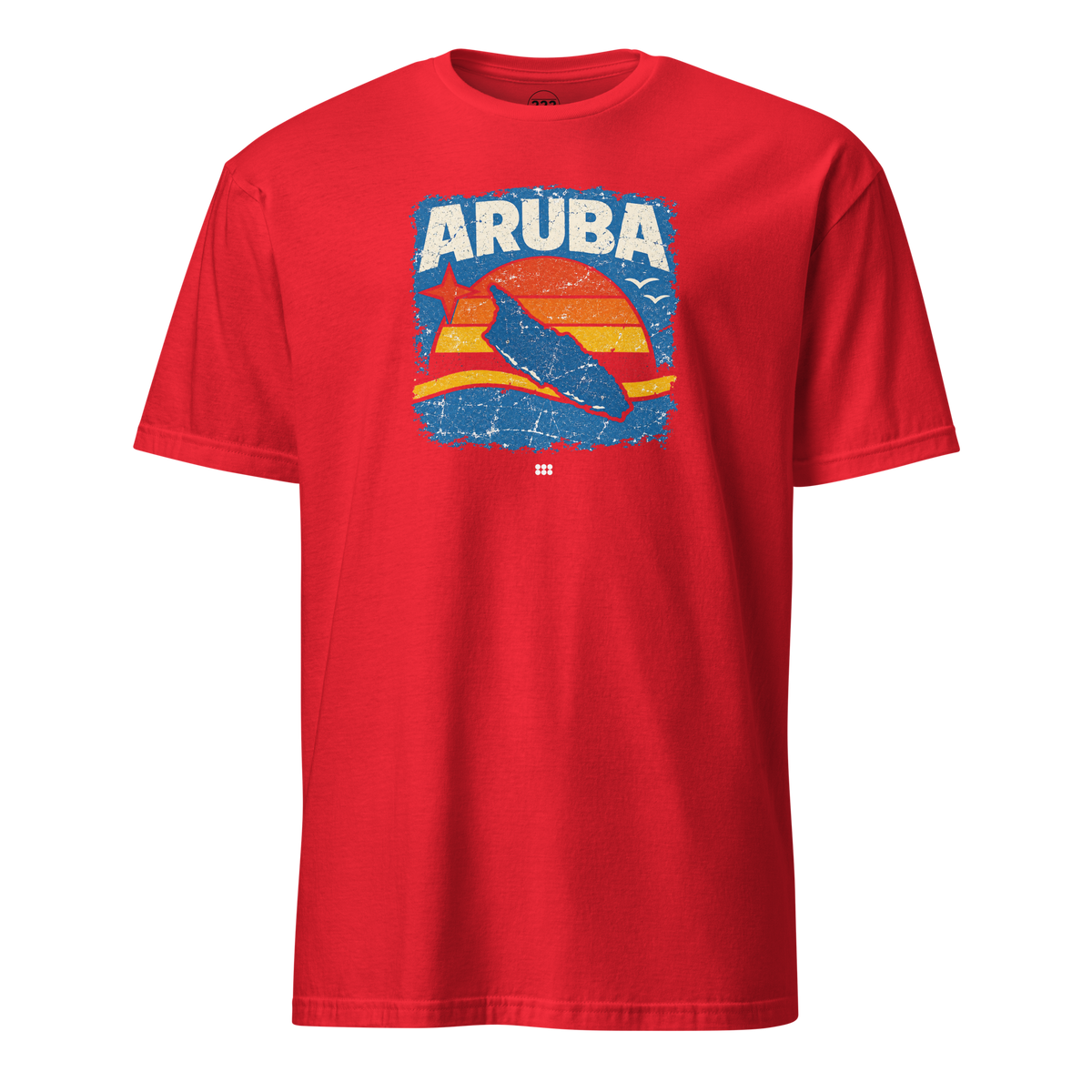 Aruba Distressed Island T-Shirt Red | 222 Threads
