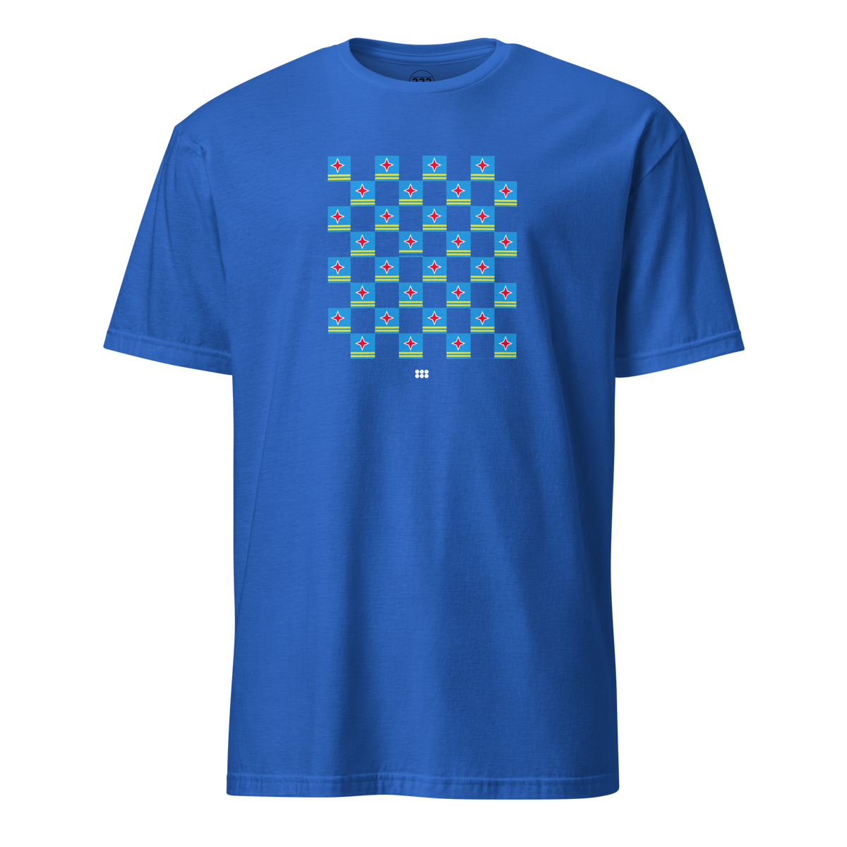 Aruba Flag Checkerboard T-Shirt Royal | 222 Threads