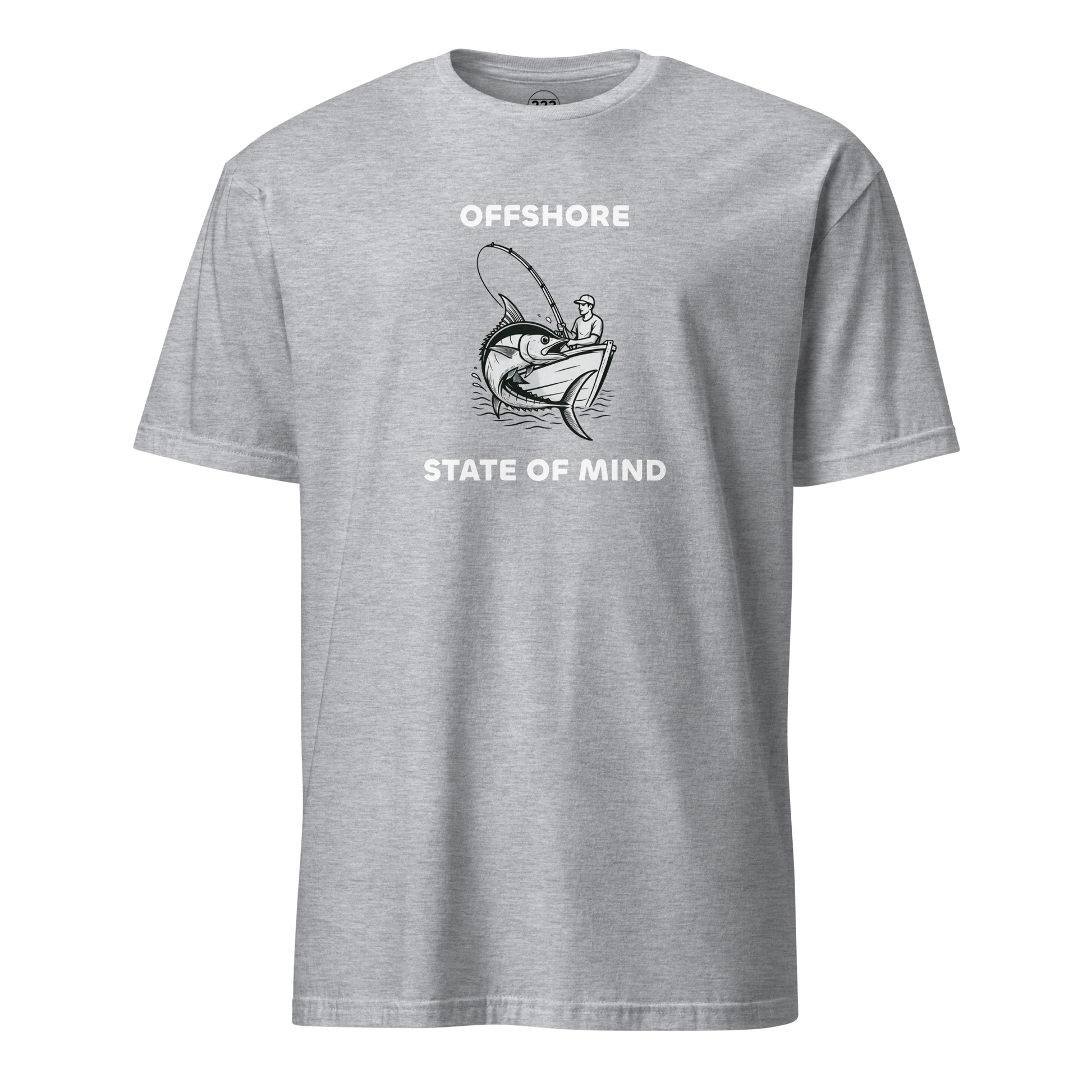 Offshore State Of Mind Fishing Novelty T-Shirt Sport Grey