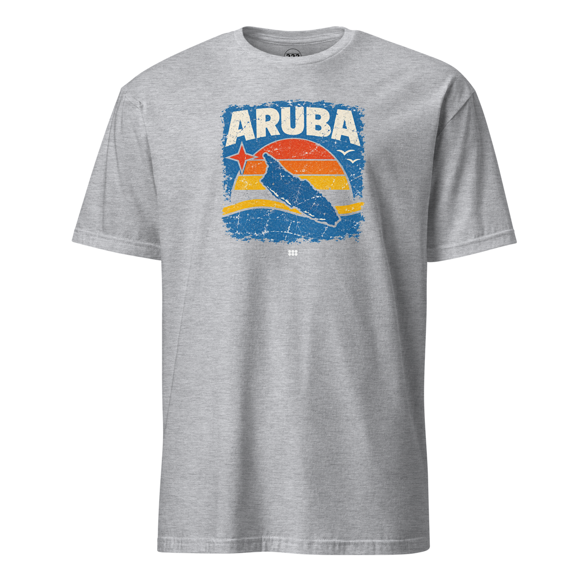 Aruba Distressed Island T-Shirt Sport Grey | 222 Threads