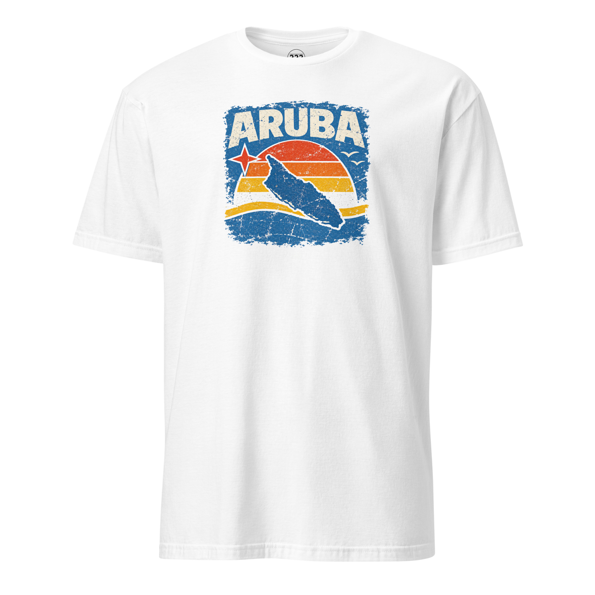 Aruba Distressed Island T-Shirt White | 222 Threads