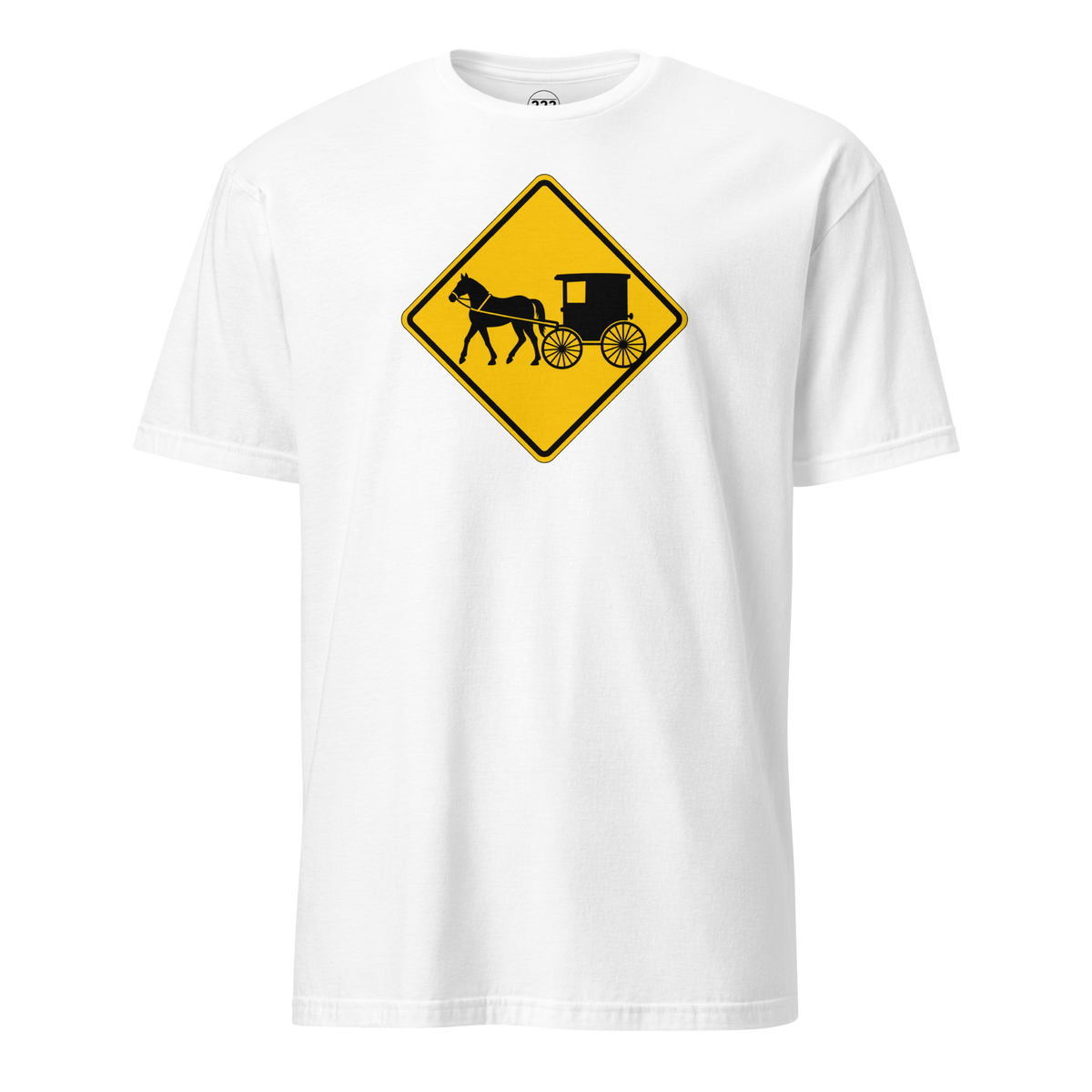 Amish Horse and Buggy Road Sign T-Shirt White | 222 Threads