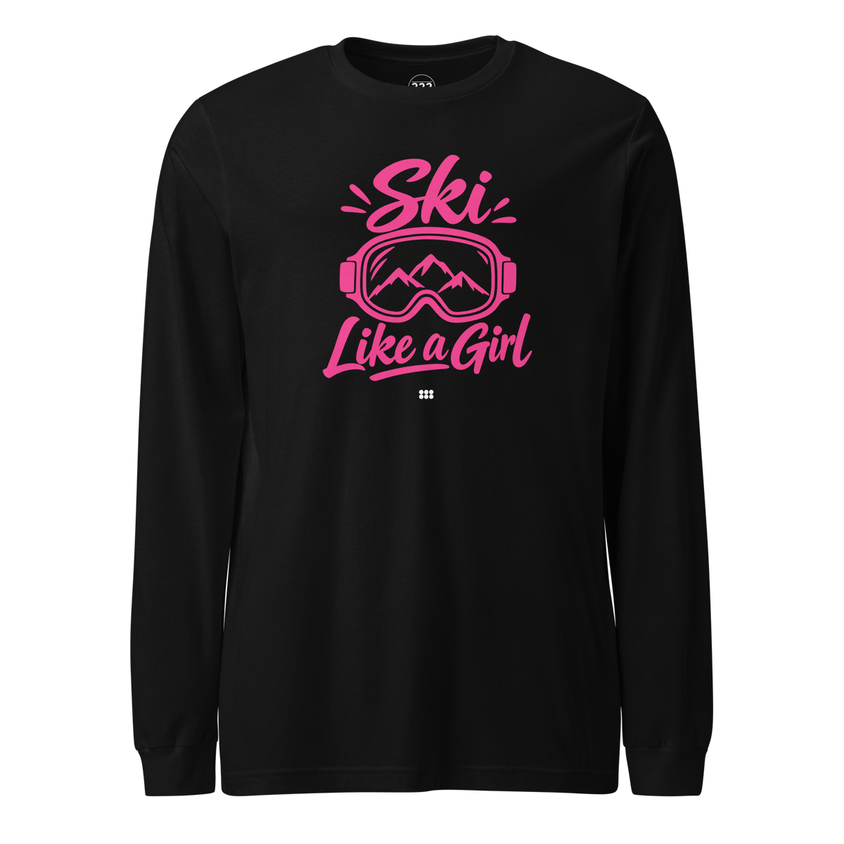 Ski Like A Girl Long Sleeve Tee Black | 222 Threads