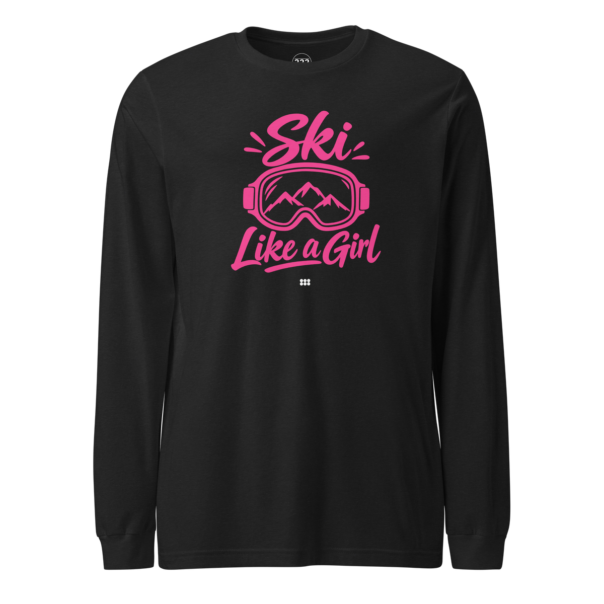 Ski Like A Girl Long Sleeve Tee Black Heather | 222 Threads