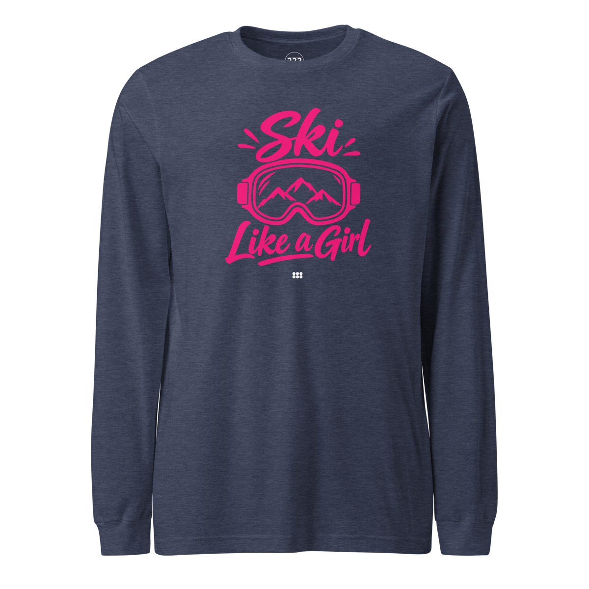 Ski Like A Girl Long Sleeve Tee Heather Navy | 222 Threads