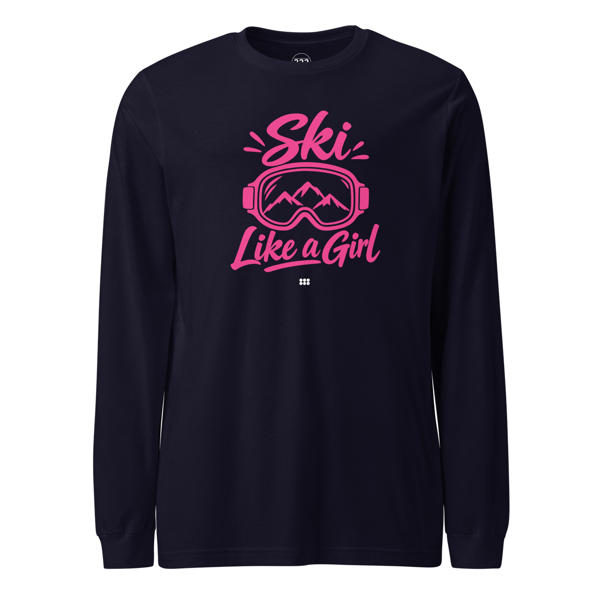Ski Like A Girl Long Sleeve Tee Navy | 222 Threads