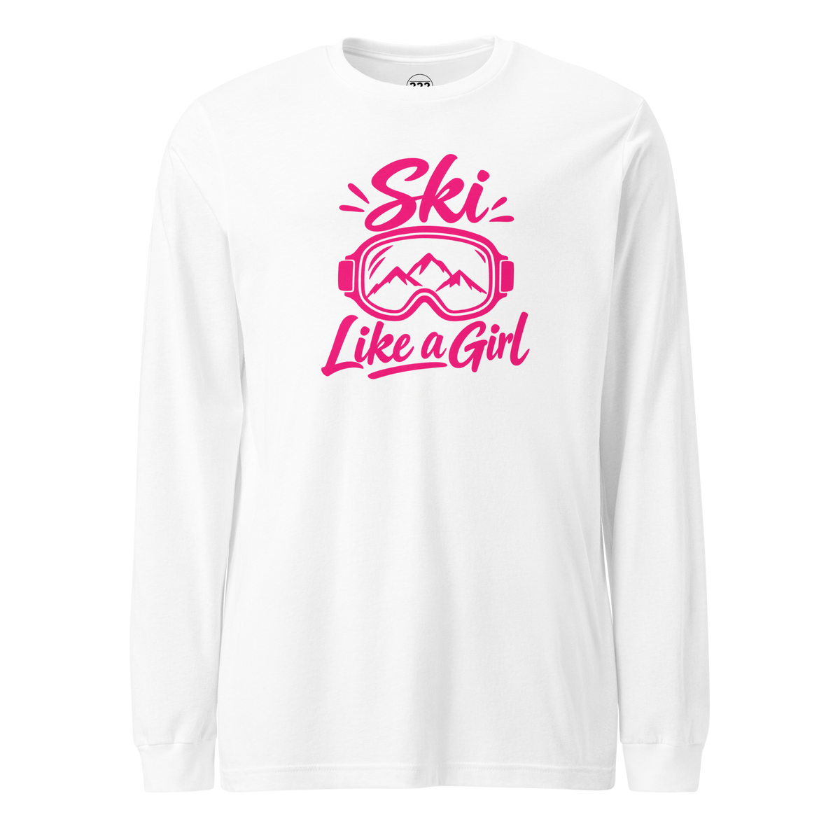 Ski Like A Girl Long Sleeve Tee White | 222 Threads